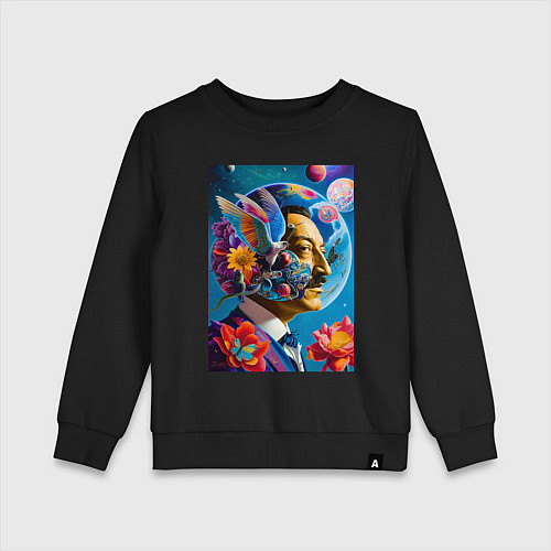 Детский свитшот Профиль Сальвадор Дали / Черный – фото 1