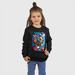 Свитшот хлопковый детский Профиль Сальвадор Дали, цвет: черный — фото 2