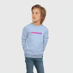 Свитшот хлопковый детский Mamamoo gradient logo, цвет: мягкое небо — фото 2