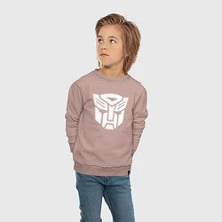 Свитшот хлопковый детский Знак Трансформера, цвет: пыльно-розовый — фото 2