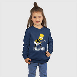 Свитшот хлопковый детский Papa Roach Барт Симпсон рокер, цвет: тёмно-синий — фото 2