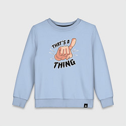 Свитшот хлопковый детский Thing, цвет: мягкое небо