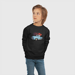Свитшот хлопковый детский Хот род Ford F-100, цвет: черный — фото 2
