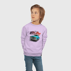 Свитшот хлопковый детский Пикап Chevrolet Apache 3100, цвет: лаванда — фото 2