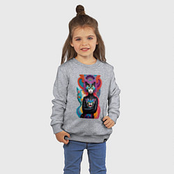Свитшот хлопковый детский Обворожительная молодая модница - нейросеть, цвет: меланж — фото 2
