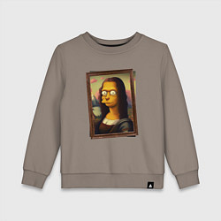 Свитшот хлопковый детский Mona Simpson, цвет: утренний латте
