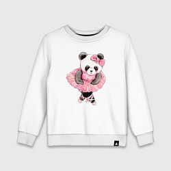 Свитшот хлопковый детский Милая животная панда балерина акварель, цвет: белый