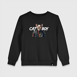 Свитшот хлопковый детский Cat boy, цвет: черный