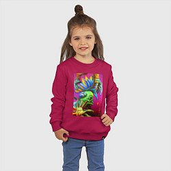 Свитшот хлопковый детский Сюрреализм от нейросети, цвет: маджента — фото 2