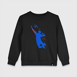 Свитшот хлопковый детский Волейболист в прыжке, цвет: черный