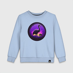 Свитшот хлопковый детский Аист в неоне, цвет: мягкое небо