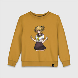 Свитшот хлопковый детский Химико Тога - Моя геройская академия, цвет: горчичный
