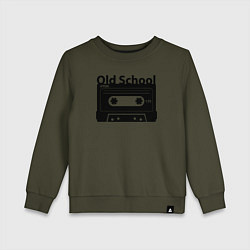 Свитшот хлопковый детский Old school music, цвет: хаки