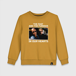 Свитшот хлопковый детский Форсаж в наших сердцах, цвет: горчичный