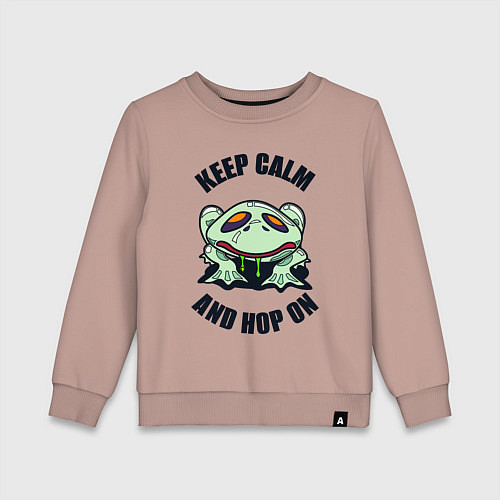 Детский свитшот Keep calm and hop on / Пыльно-розовый – фото 1