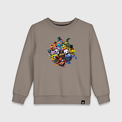 Свитшот хлопковый детский Персонажи фнаф, цвет: утренний латте
