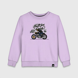 Свитшот хлопковый детский Мотогонки мотоциклист, цвет: лаванда