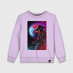Свитшот хлопковый детский Космический самурай, цвет: лаванда