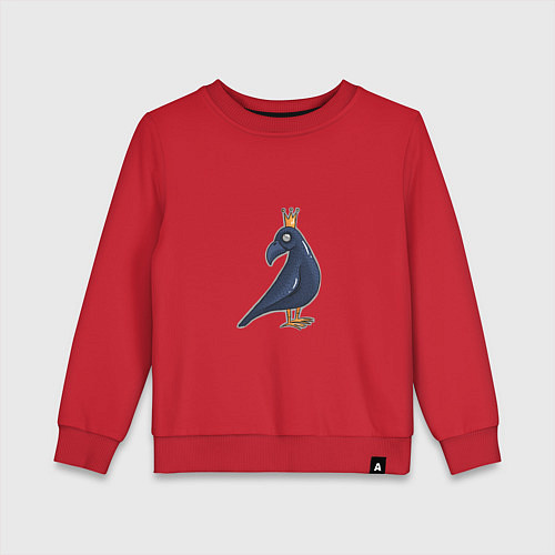 Детский свитшот Ворона в короне / Красный – фото 1