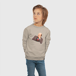 Свитшот хлопковый детский Ленин фэйспалмит, цвет: миндальный — фото 2