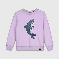 Свитшот хлопковый детский Недовольная плюшевая акула, цвет: лаванда