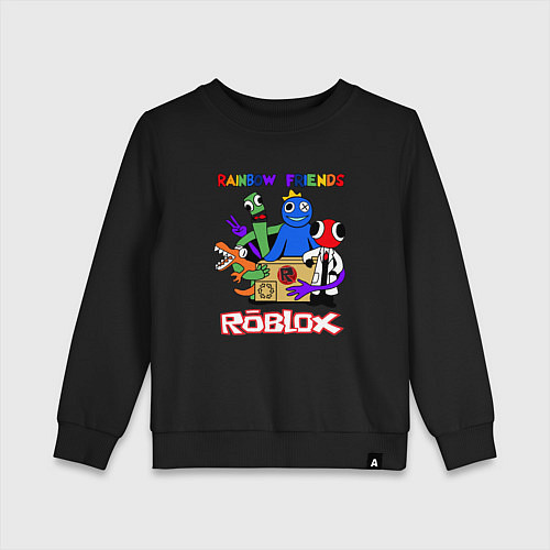 Детский свитшот Радужные друзья - монстры Роблокс / Черный – фото 1
