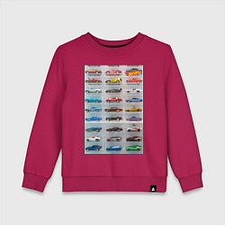 Свитшот хлопковый детский Hot Wheels - collection Автомобили на полке, цвет: маджента