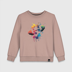 Свитшот хлопковый детский Иллюстрация гантели, цвет: пыльно-розовый