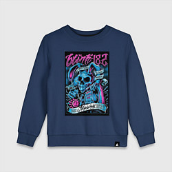 Свитшот хлопковый детский Blink 182 рок группа, цвет: тёмно-синий