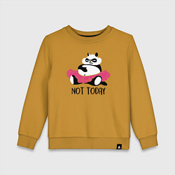 Свитшот хлопковый детский Ленивая панда, цвет: горчичный