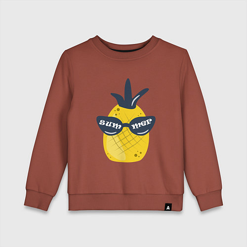 Детский свитшот Солнечный ананас / Кирпичный – фото 1