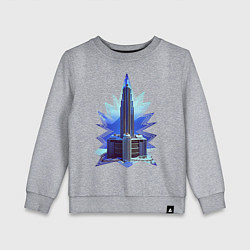 Свитшот хлопковый детский Небоскрёб, цвет: меланж