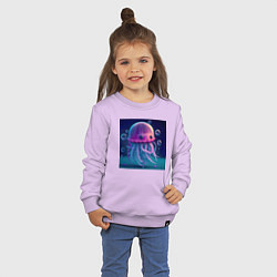 Свитшот хлопковый детский Милая Медуза, цвет: лаванда — фото 2