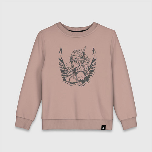 Детский свитшот Девушка валькирия / Пыльно-розовый – фото 1