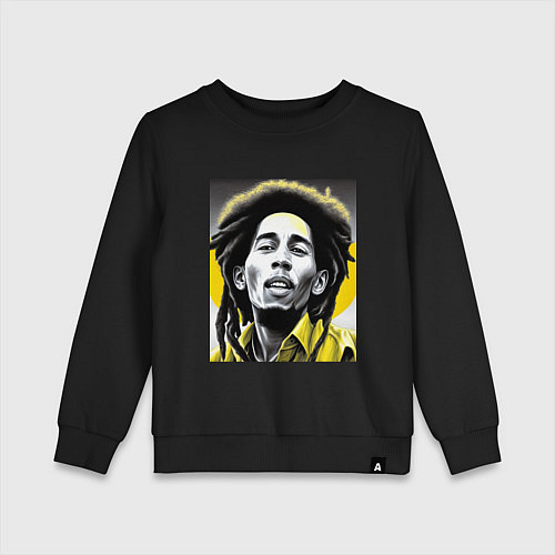 Детский свитшот Bob Marley Digital Art / Черный – фото 1