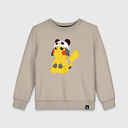 Свитшот хлопковый детский Pika panda, цвет: миндальный