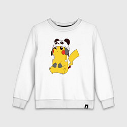 Свитшот хлопковый детский Pika panda, цвет: белый