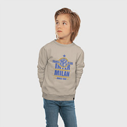 Свитшот хлопковый детский Inter Milan fans club, цвет: миндальный — фото 2