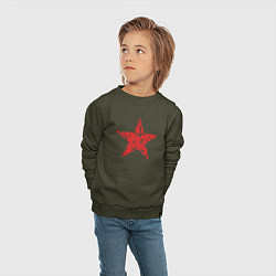 Свитшот хлопковый детский Star USSR, цвет: хаки — фото 2