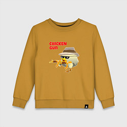 Свитшот хлопковый детский Цыпленок с автоматами, цвет: горчичный