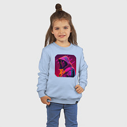 Свитшот хлопковый детский Киберпанк ассасин, цвет: мягкое небо — фото 2