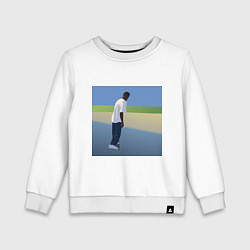 Свитшот хлопковый детский Беспечный скейтбордист, цвет: белый