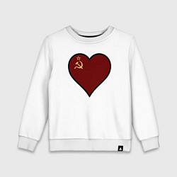 Свитшот хлопковый детский Сердце СССР, цвет: белый