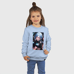Свитшот хлопковый детский Arcane League Of Legends JINX anime, цвет: мягкое небо — фото 2