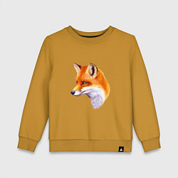 Свитшот хлопковый детский Лисичка красавица, цвет: горчичный