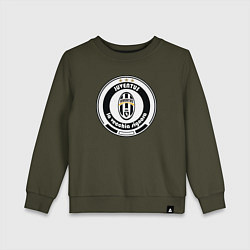 Свитшот хлопковый детский Juventus club, цвет: хаки