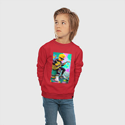 Свитшот хлопковый детский Барт Симпсон играет на гитаре, цвет: красный — фото 2