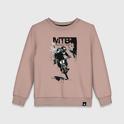 Свитшот хлопковый детский Mountain bike - extreme, цвет: пыльно-розовый