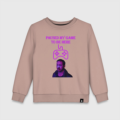 Детский свитшот Paused my game to be here / Пыльно-розовый – фото 1