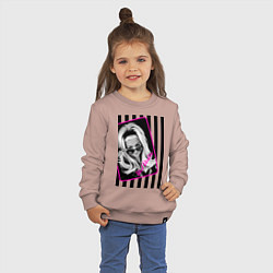 Свитшот хлопковый детский Bad Barbie, цвет: пыльно-розовый — фото 2